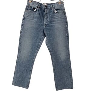 AGOLDE Riley High Rise Straight Button Fly Crop Jeans Sz 30
